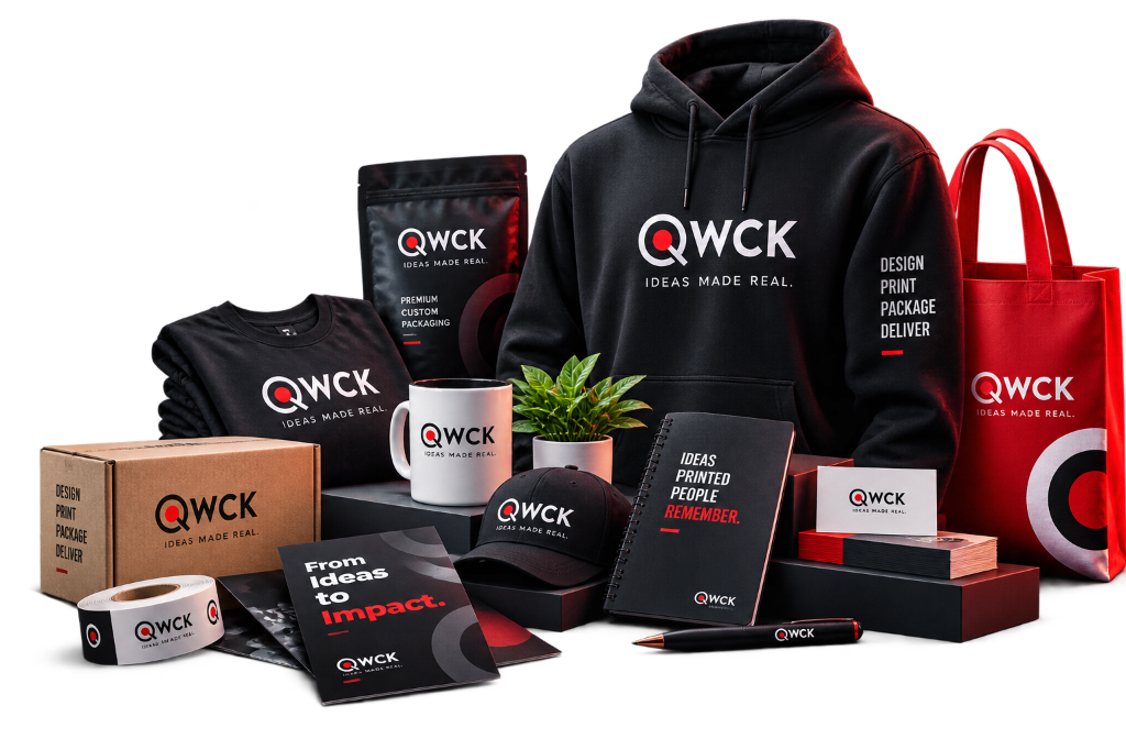 QWCK Branded Merchandise and Physical Production Showcase